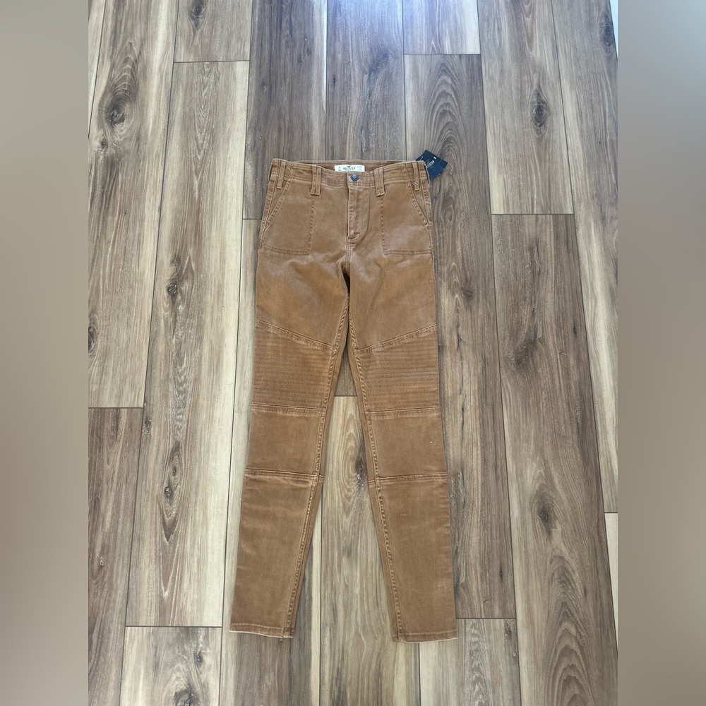 Hollister womens super skinny Moto Style khaki Pants size 1 NWT